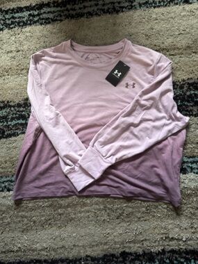 Under Armour Pink to Mauve Ombre Long Sleeve Crew